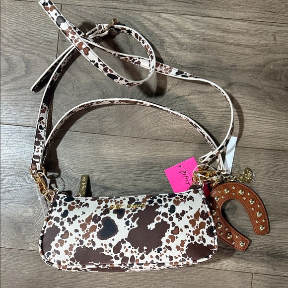 Betsey Johnson Handbags - Betsey Johnson Brown and White Crossbody Bag